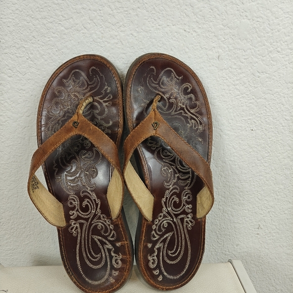 Olukai Paniolo Women’s Premium Leather Sandals In Natural Size 9 Women's - Picture 11 of 12